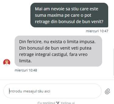 limita maxima de retragere pentru bonusul de bun venit Casa Pariurilor